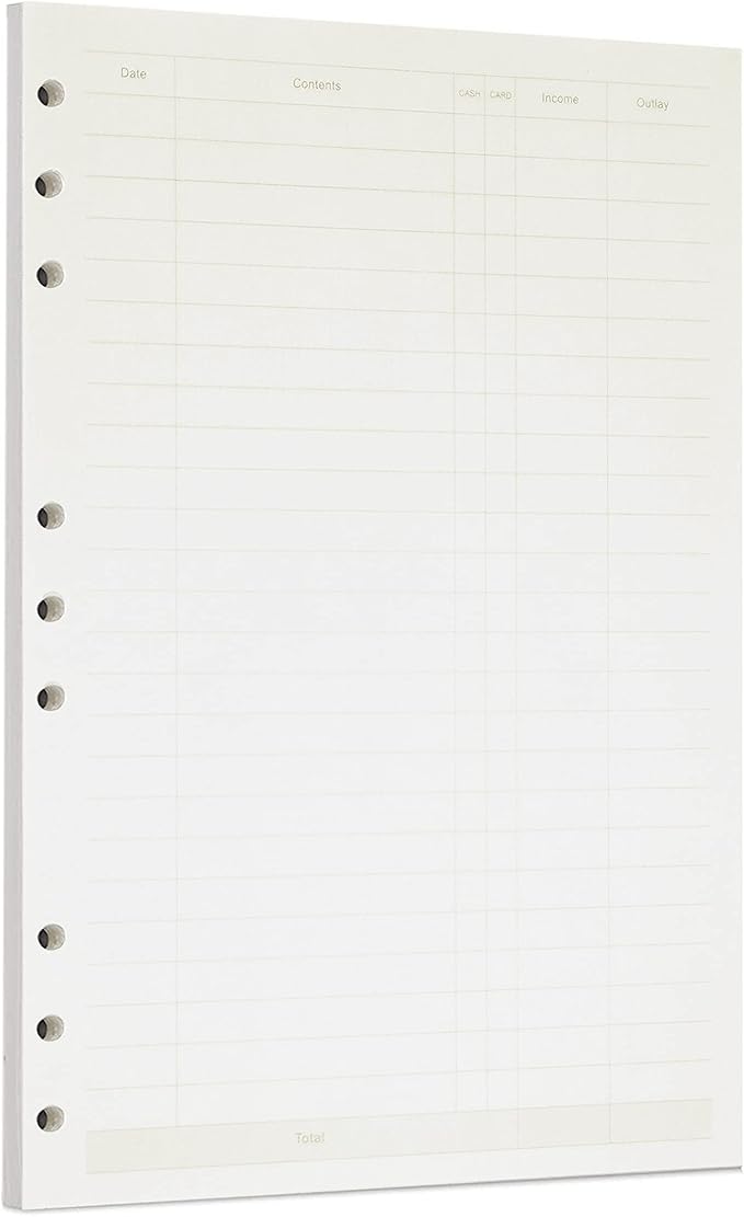 Zelten 1 Pack B5 45 Sheets/90 Pages Finance Loose Leaf Punched Paper Refills Paper for 9 Hole Binder Personal Organizer Diary Notebook Refillable Planner