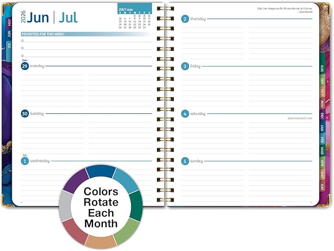 HARDCOVER Academic Year 2026-2027 Planner: 14 Months (May 2026 Through June 2027) 8.5"x 11" Daily Weekly Monthly Planner Yearly Agenda. Bookmark, Pocket Folder and Sticky Note Set (Pink Purple Marble)