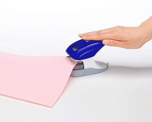 Plus Corporation Japan Sheets Staple Free Stapler Paper Schreibtischmodell Clinch 10 Pages, Blue (SL-112A-EU BL)