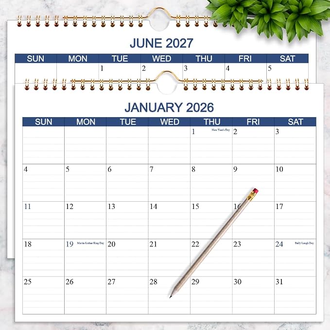 Calendar 2026 2027 - Wall Calendar Runs Apr 2026 to Jun 2027-15 Months Calendar Planner with Thick Paper for Planning and Organizing for Home or Office, Blue Hanging Calendars, 8.5 x 11 Inches Calendars 26 2027