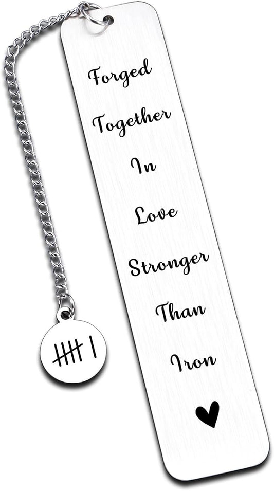 6 Year Anniversary Iron Gifts for Him Her Iron Gifts for 6th Anniversary Bookmark for Women Men 6th Valentines Day Gift from Wife Husband Boyfriend Girlfriend Couples Wedding Sixth Anniversarys