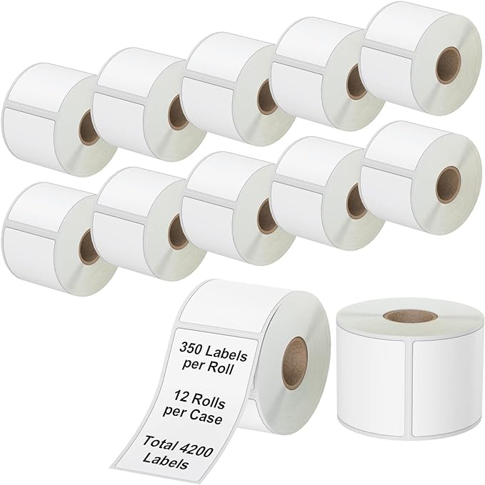 4200 Pcs 2.25" x 4" 3-Proof Direct Thermal Shipping Labels Compatible with Zebra LP2824 Plus ZD410 ZD411 ZD420 ZD421 ZP450 ZP505, 12-Roll Waterproof Mailing Address Labels for Rollo MUNBYN