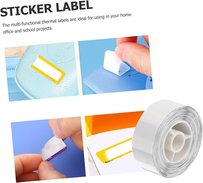Lurrose 1 roll Self Adhesive Thermal Label Maker of Transparent Pet Stickers for DIY Projects Organizing and Marking Durable Scratch Resistant
