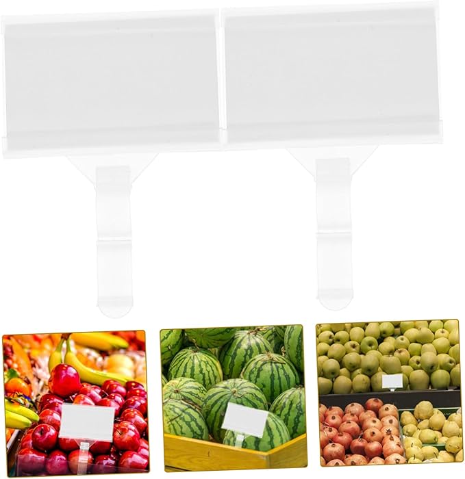 100pcs Plastic Shelf Label Holders for Easy Price Tag Display Tags for Supermarkets and Retail Stores