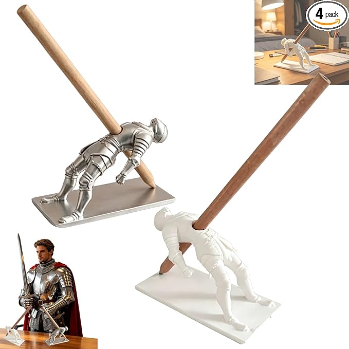HUBAI Ninja Pen Holder For Desk,Ninja Warrior Pen Holder With Sword And Weapon Accessories,3D Printed Creative Ninja Desk Organizer with Sword,Office Desk Accessories (2Packs New 2)
