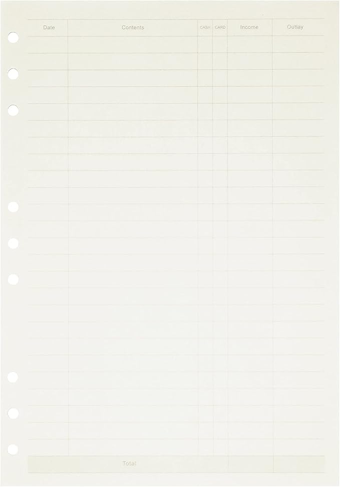 Zelten 1 Pack B5 45 Sheets/90 Pages Finance Loose Leaf Punched Paper Refills Paper for 9 Hole Binder Personal Organizer Diary Notebook Refillable Planner