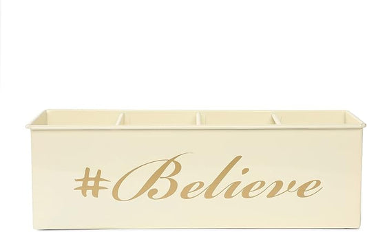 DUDKI Home Present Desk Organiser 4 compartments Decorative Pen Pencil holder/Vanity Kit/Travel Box/Makeup Box/Cosmetic Box/Storage Box/knife Holder/Spoon Holder-Gift Office Desk Décor