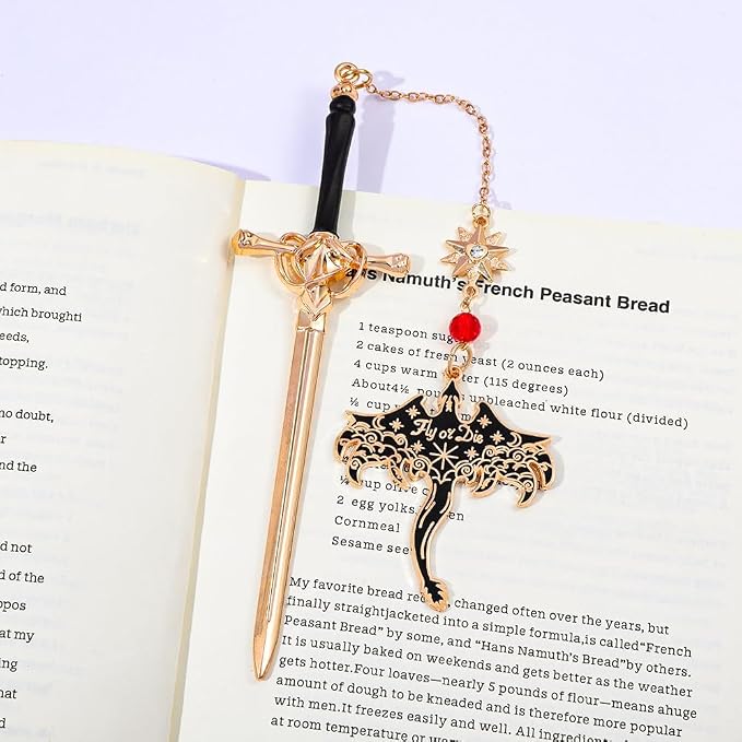 Fantasy Fourth Wing Dragon Sword Bookmarks - Fourth Wing Fans Page Markers Cool Bookmarks for Men Fantasy Dragon Gifts for Male Readers as Birthday Gifts (Dragon Bookmark Set 7)