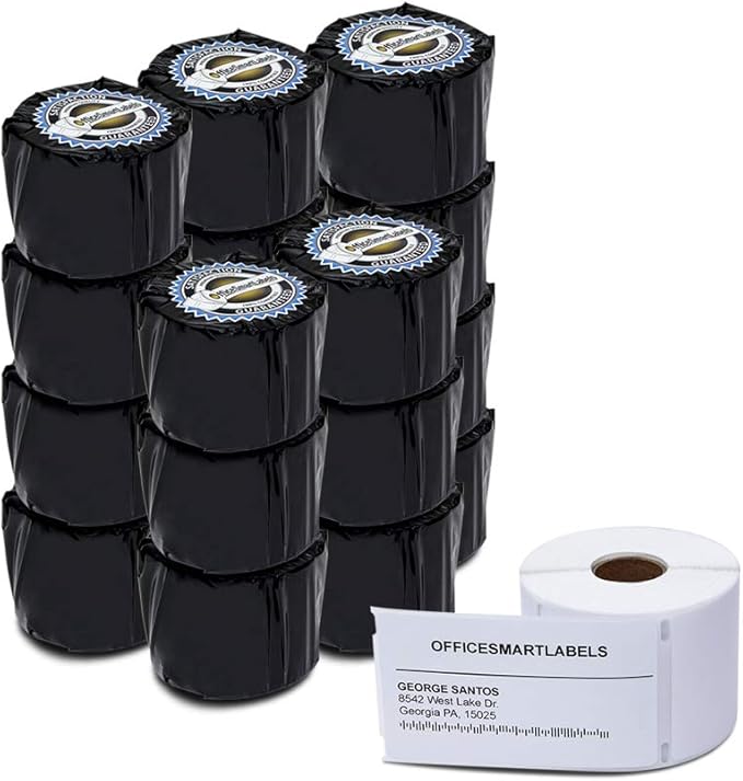 OfficeSmartLabels 2-5/16 x 4 inch Shipping Labels, Compatible with 30256 Labels (18 Rolls / 300 per Roll)