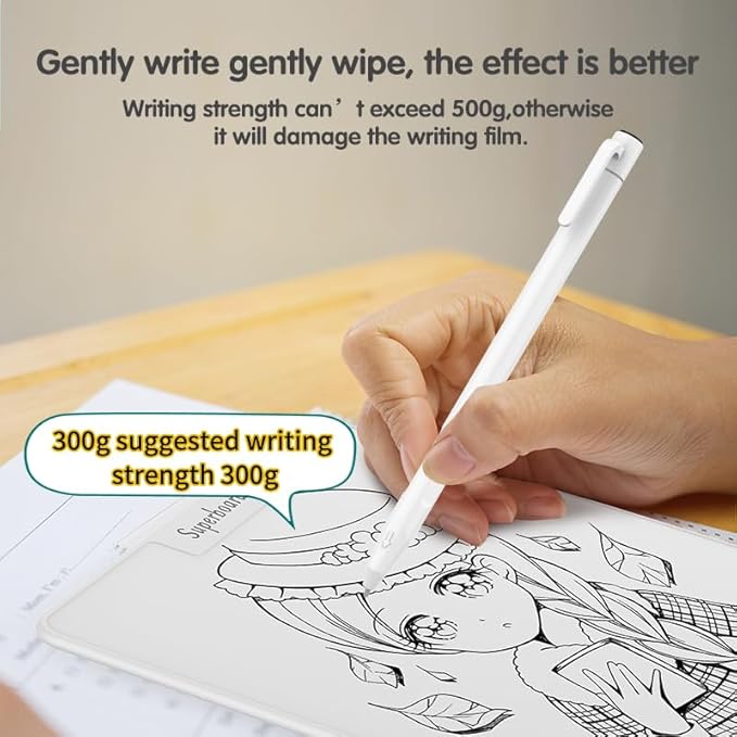 Desktop Whiteboard, Ink-Free Writing & Erasable, No Residue Magnetic White Board, Portable Memo Message Board for Office Home Live Stream, Small Mini Dry Erase Board with Accessories,12.1 x 9.2 in