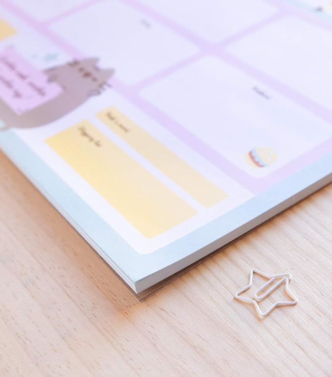 To Do List Notepad Pusheen Calendar A3 | Daily, Weekly Planner | ADHD Planner Pad | 54 Tear-Off Sheets 90 gsm | Pusheen Stationery | Improve Productivity | Task Planner