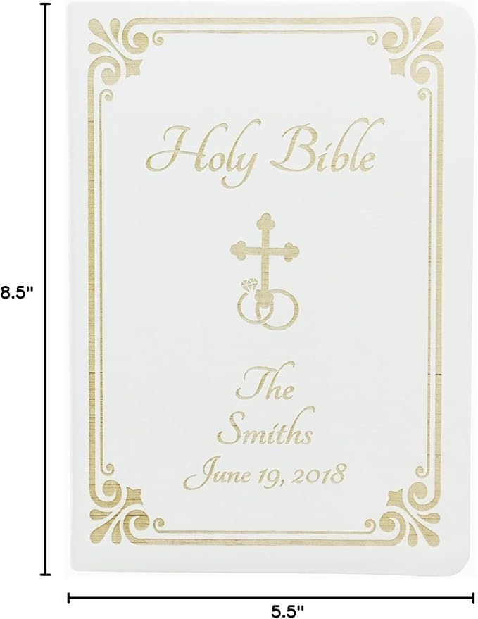 Personalized Catholic Bible with Name Engraved, NABRE - Holy Matrimony Wedding and Anniversary Bible for Newlyweds - Religious Vows Ceremony Christian Gift