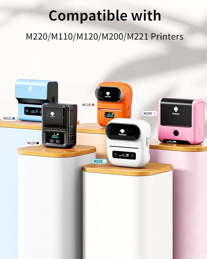 Phomemo Wavy Circle Thermal Label, Gradient Rainbow Blue Sticker Label for M110/M100/M220/M250/M108 Label Makers, 1.96" x 1.96" (50x50 mm), for Barcode/Address/Mailing/Logo/Business/Home