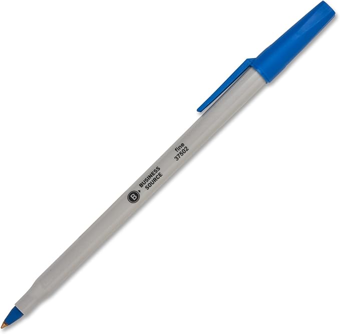 Business Source Writing Correction Ballpoint Pen, Blue (37502) 12 Count (Pack of 1)