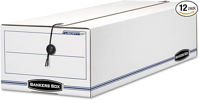 Bankers Box LIBERTY Check and Form Boxes, Standard Set-Up, String and Button, 9 1/2 x 23 1/4 x 6 Inches, Case of 12 (00022)