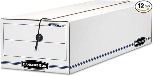 Bankers Box LIBERTY Check and Form Boxes, Standard Set-Up, String and Button, 9 1/2 x 23 1/4 x 6 Inches, Case of 12 (00022)