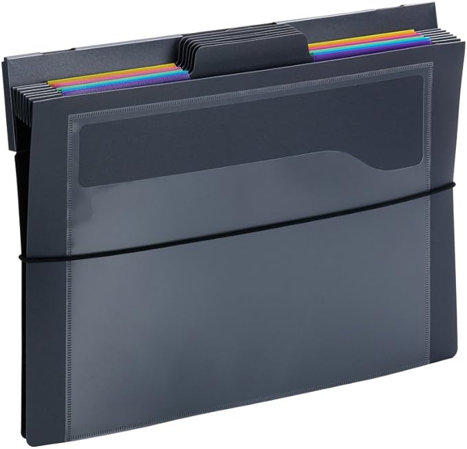 SMEAD Cascading Wall Organizer Gen 2, 6 Pockets, Letter Size, Gray/Jewel Pockets (92063)