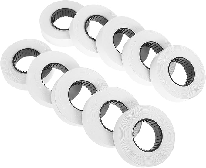 NUOBESTY 10rolls Labeler Parts Price Marker Paper Retail Price Tags White Label Accesories for Pricing Guns Stickers for Labeller
