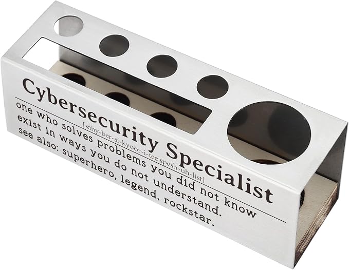 Cybersecurity Specialist Appreciation Gift, Office Desk Decor for IT Security Experts, Ethical Hackers, Network Administrators Career Recognition Gift, Funny Office Pencil Holder for Desk SD273