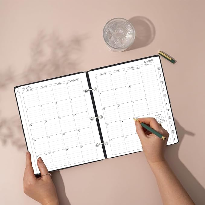 2026-2027 Monthly Planner Refill, Jul 2026 to Jun 2027, Two Pages Per Month, Letter Size, 8-1/2" x 11",3-Hole Punched,2026-2027 Planner Inserts