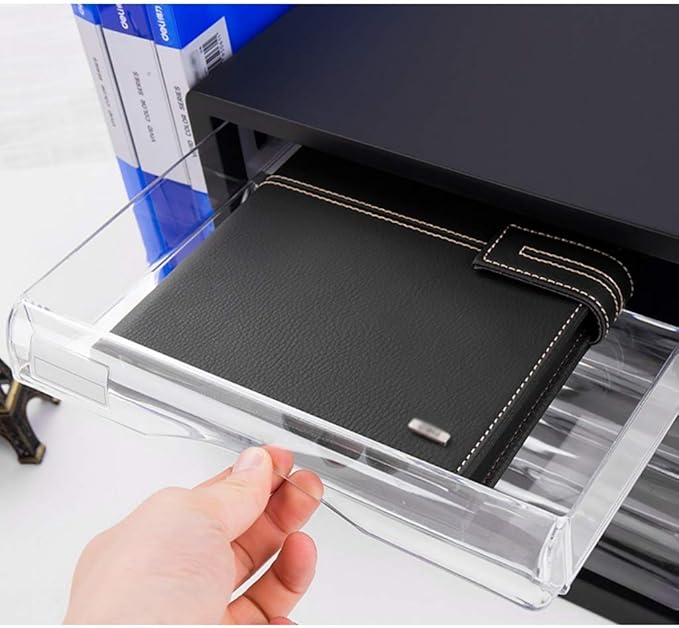 Drawer Sorters Tabletop Office Desktop Drawer Cupboard 5 Layers Data Newspaper Racks Office Supplies Portable Tidy Newspaper Racks-ABS Material (Size : 13.8in11in10.4in)