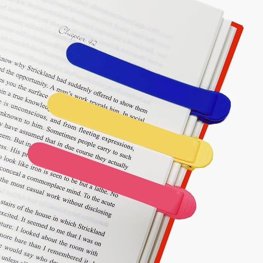 3pcs Silicone Automatic Bookmark, Book Marks for Reading, Cute Unique Book Markers, Smart Bookmarks Clip Book Page Holder for Women, Men, Kids, Book Lovers, Stay in Place and Follow as You Read