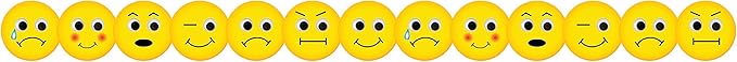 Hygloss Products Emotions Die-Cut Bulletin Board Border – Classroom Decoration – 3 x 36 Inch, 12 Pack (33659)