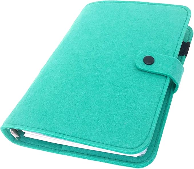 A5 Felt Binder with Pages & Binder Pocket Set Aqua Mint