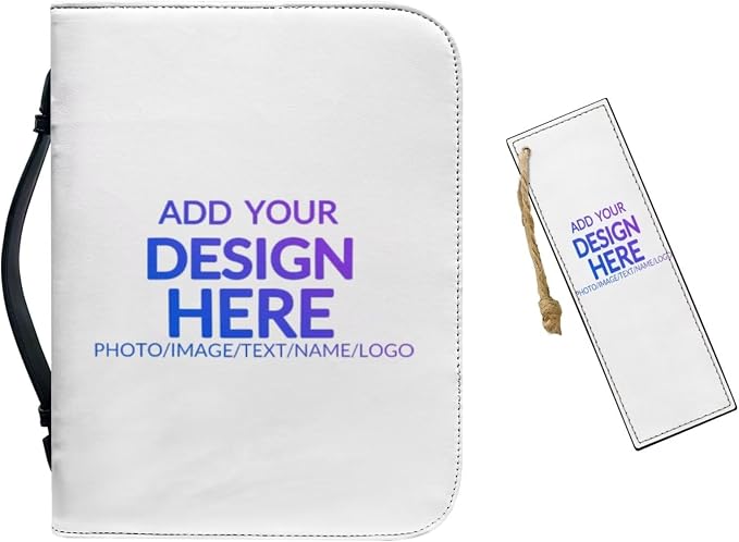 Customized Extra Large Bible Covers for Men Personalized Leather Bible Case for Women with Bookmark Custom Bible Carrying Case,Small