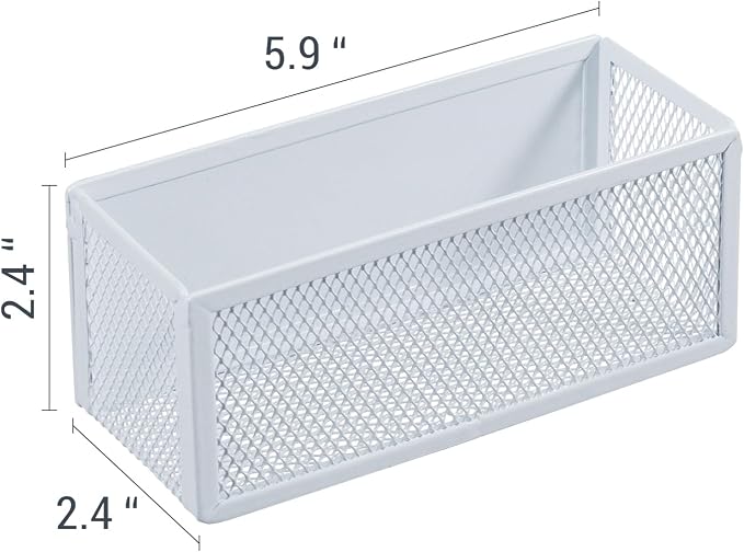 MyGift White Wire Mesh Magnetic Storage Baskets, Whiteboard Accessories, Classroom and Office Supply Organizer, Set of 3
