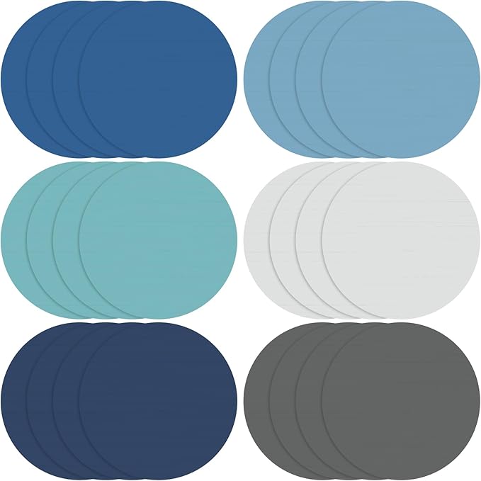 Newtay 24 Pack Dry Erase Dots Circles Colorful 10 Inch Removable White Board Marker Wall Sticker Decals Painted Wood Design Spots Set for Classroom Teachers Students Tables Desk (Blue Color)