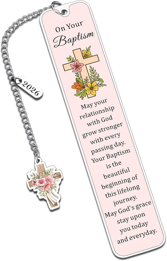 Baptism Gifts for Teen Girl Women 2026 - Christian Bookmarks Baptism Gifts for Girls 8-10, Religious Bookmarks Catholic Baptismal Christening Gift for Girls, Easter Basket Stuffers for Teens Adults