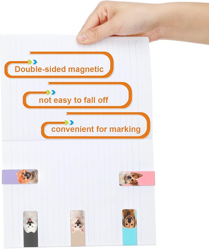 30 Pcs Magnetic Dog Bookmarks Cute Puppy Magnet Bookmark Clips for Reading Men Women Kids Teacher Book Lovers Gifts, Unique Personalized Bookmarks Bulk Pretty Funny Novelty Page Markers for Dog Lovers
