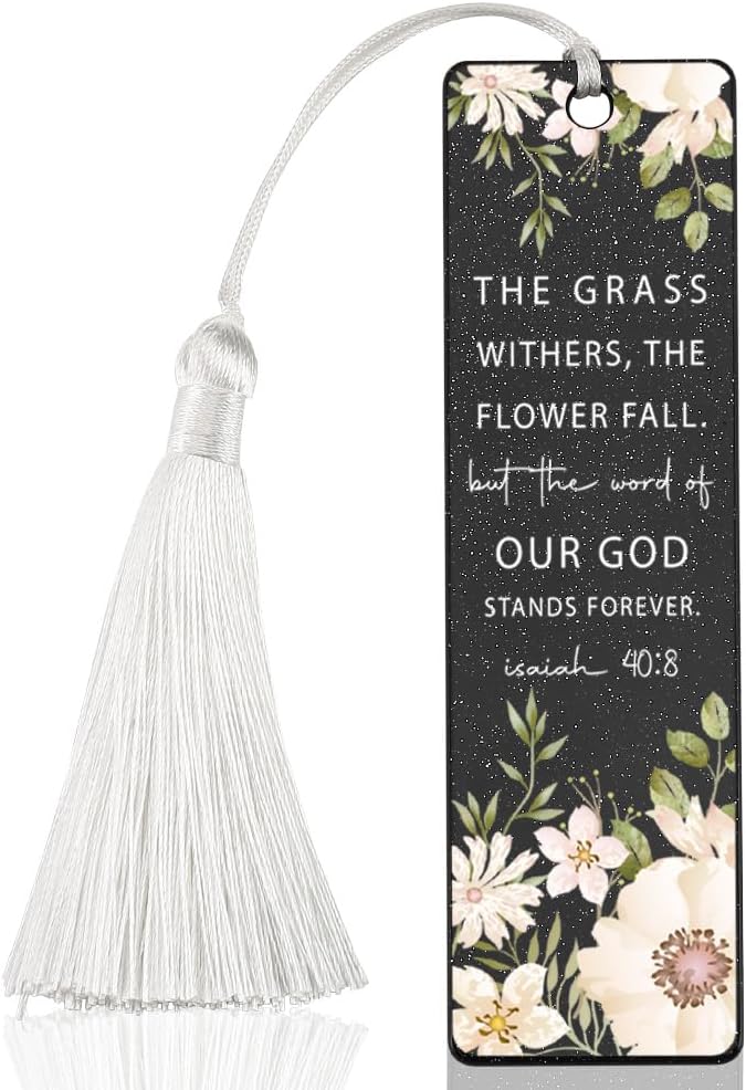 Christian Eternal Word Bookmark, Inspirational Gift for Believers, Uplifting Gift for Spiritual Readers, Spiritual Bookish Present, Unique Floral & Scripture Design Bookmark, WCB58
