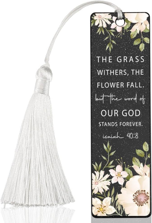 Christian Eternal Word Bookmark, Inspirational Gift for Believers, Uplifting Gift for Spiritual Readers, Spiritual Bookish Present, Unique Floral & Scripture Design Bookmark, WCB58