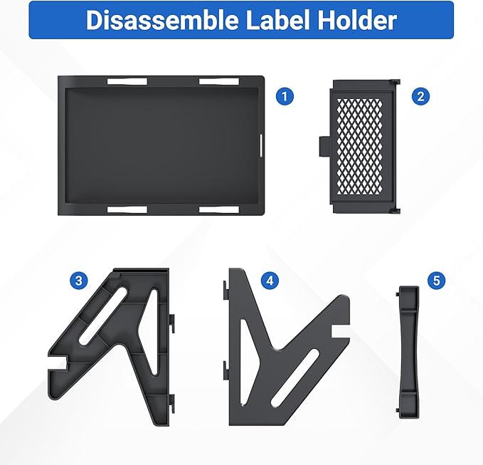 Label Holder, Compatible with Rolls and Fan-Fold Labels, Label Holder for Desktop Shipping Label Printer (Black)