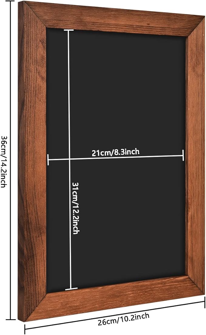 TORASO Magnetic Chalkboard, 10.2" x 14.2, Pine Wood Framed Rustic Vintage Decor - Chalk Board for Wedding, Kitchen, Bar, Restaurant, Menu & Home(HB-BN-2636)