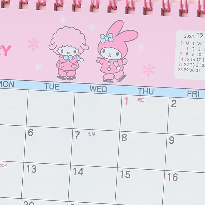 Sanrio 622044 Ring Calendar, 2026 My Melody, Paper, Tabletop