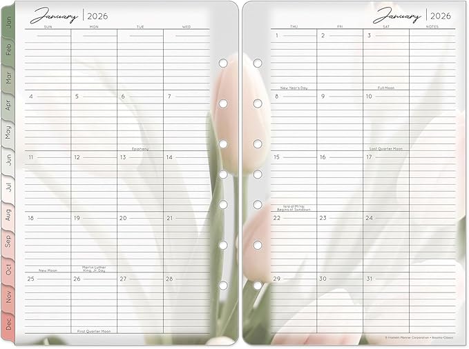FranklinCovey - Blooms Planner Refill | Two Pages Per Day Ring-Bound (Classic, Jan 2026 - Dec 2026)