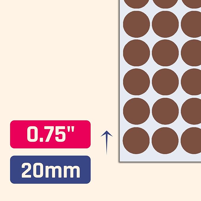 TownStix 8000 Pack, 3/4" Round Dot Stickers Circle Labels - Brown