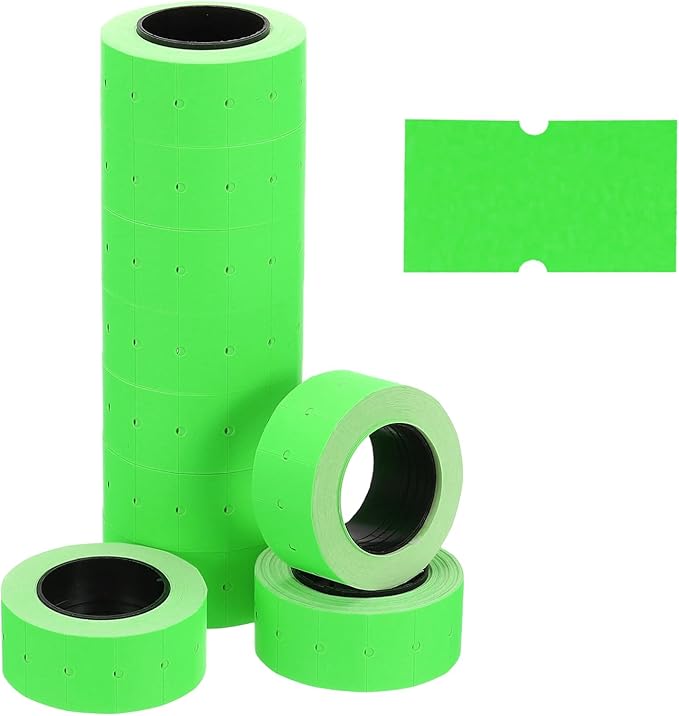 PATIKIL Pricing Labels, 10 Rolls 5000 Price Price Gun Labels Self-Adhesive Rectangular Puzzle Shape Marker Tag Stickers for Date Gun, Green
