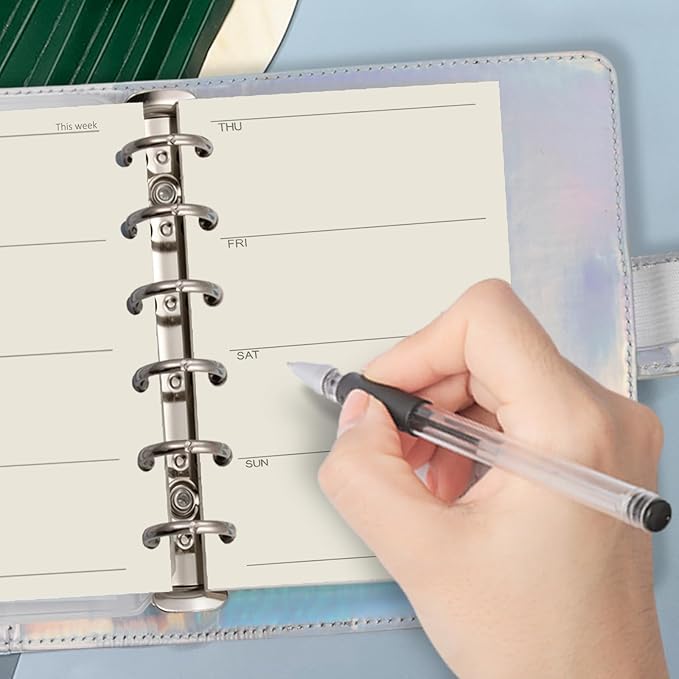 A7 Planner Refill, A7 Agenda Refill for Filofax,6 Hole/100gsm,4.84 x 3.23'', Harphia(Weekly Plan)