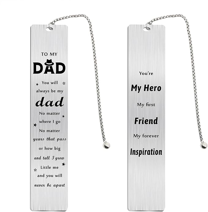 Dad Fathers Day Bookmark Gifts from Daughter, to My Dad Bookmark for Men, Best Daddy Birthday Ideas from Son