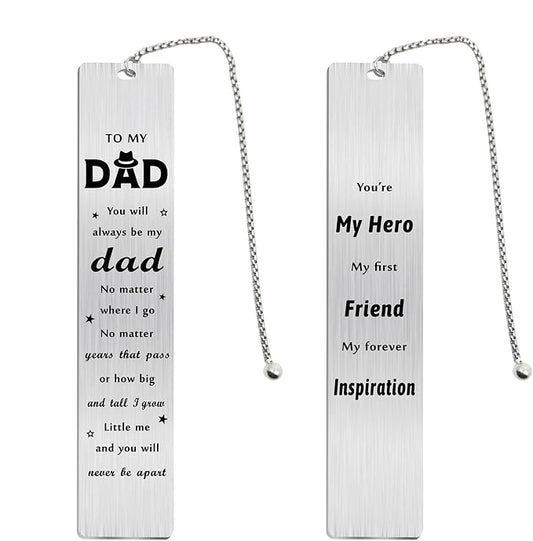 Dad Fathers Day Bookmark Gifts from Daughter, to My Dad Bookmark for Men, Best Daddy Birthday Ideas from Son