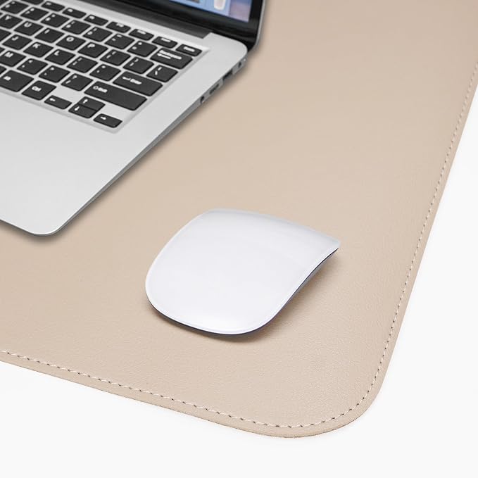 AFIING Cork Desk Mat 55" x 17", Dual-Sided Natural Cork & PU Leather Desk Pad, Non-Slip Waterproof Large Mouse Pad for Office, Home & Gaming (Beige)