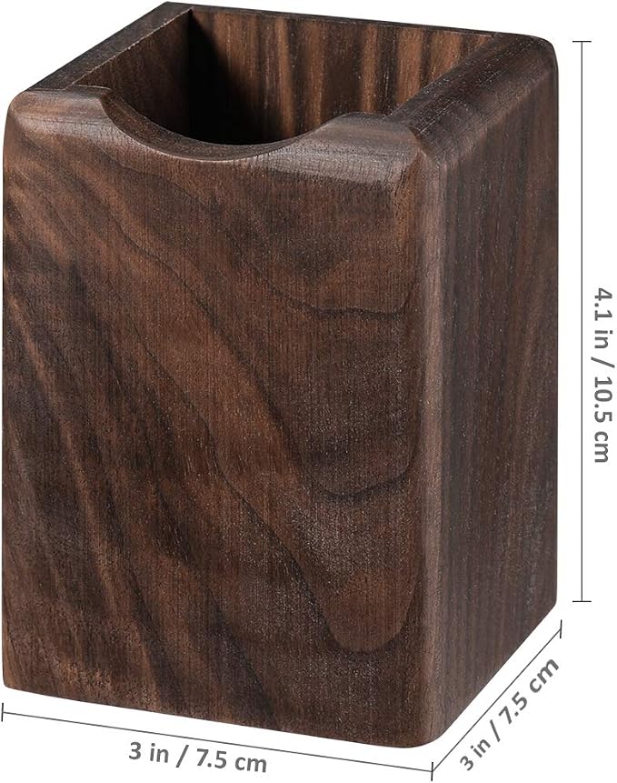 Toyvian Wooden Pen Box Multiple-Use Desk Organizer Eco Natural Wood Storage Box (Black Walnut)