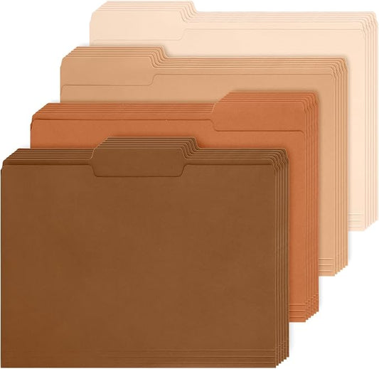 Whaline 24 Pack Terracotta File Folders Letter Size 4 Colors Gradient Terracotta File Pockets with 1/3 Cut Tab for Home Office Classroom Supplies, 8.9 x 11.6 Inch