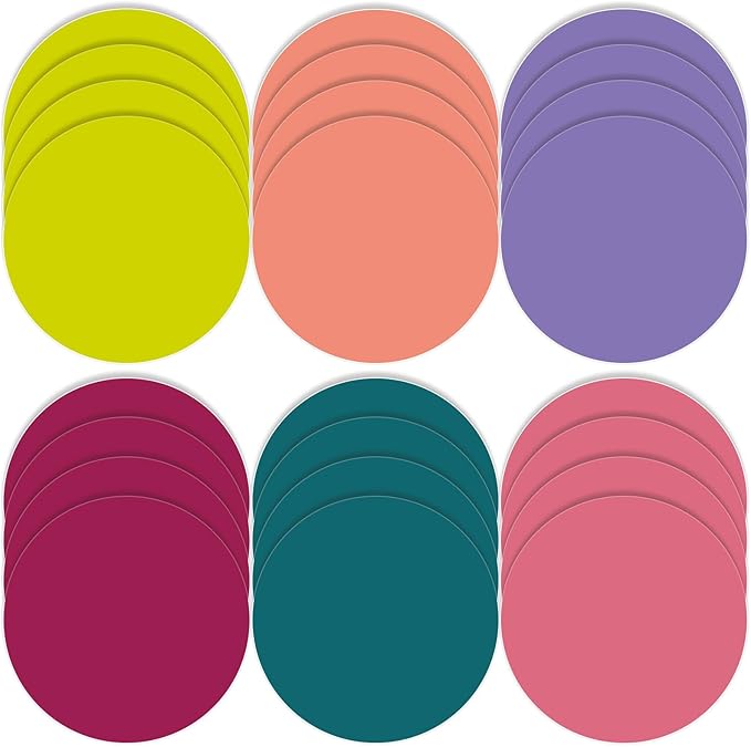 Lincia 24 Pack Colorful Erase Dots Circles 10.5 Inch Removable Vinyl Spot Dry Erase Desktop Writing Spots Set for 100th Day of School Classroom Table Teacher Students Home Desk Wall (Retro Colors)