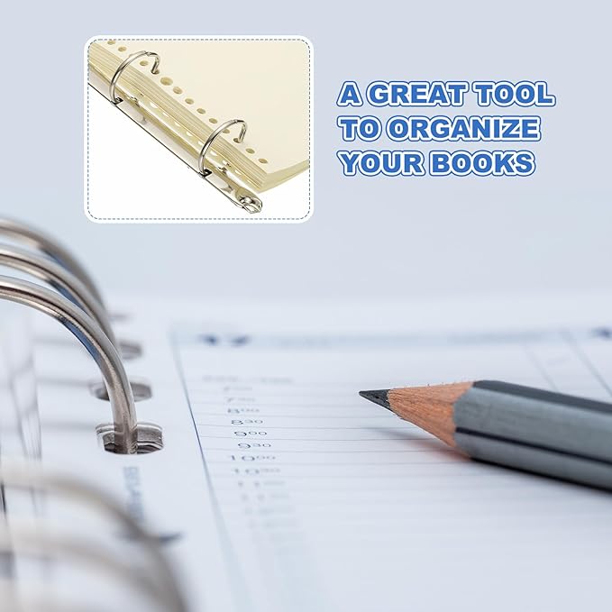 PATIKIL B7 2 Hole Ring Binder Mechanisms, 5 Set 0.63" D Ring Replacement Binder Planner Loose Leaf Binding Spines for Organizers DIY Fill Paper Storage Folder Accessories, 20mm Silver Tone
