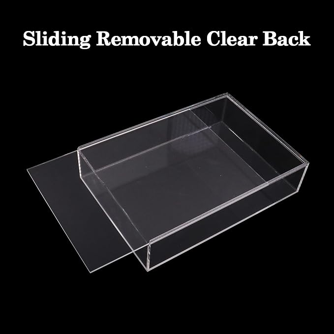 Klmnop Clear Acrylic Display Case for Bible, 4mm Thick Wall Mount Vertical & Horizontal Display Case, Book Organizer Box to Protect Collectible Books, Family Old Bible, DVD, 10.63 x 7.48 x 2.36 inch